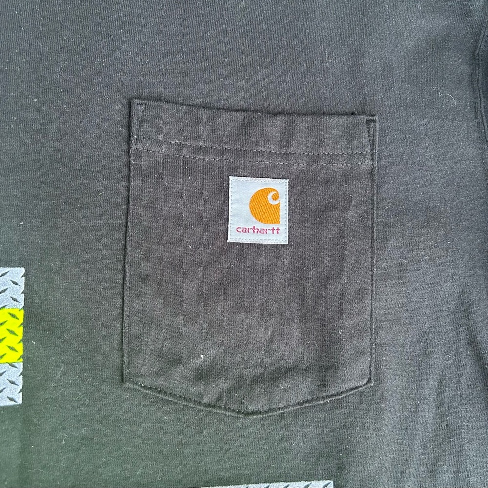Vintage Carhartt Y2K Original Fit American Flag Graphic T-shirt Men’s XL Black - Picture 3 of 12